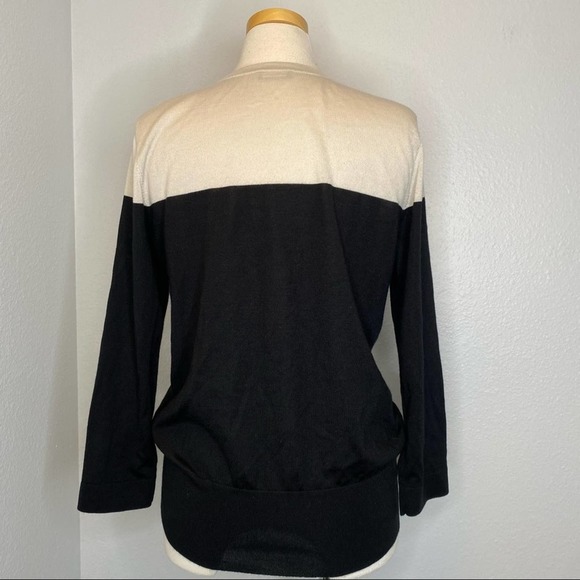 Akris Cashmere Silk Colorblock Crew Neck Sweater Size Large - Picture 4 of 7